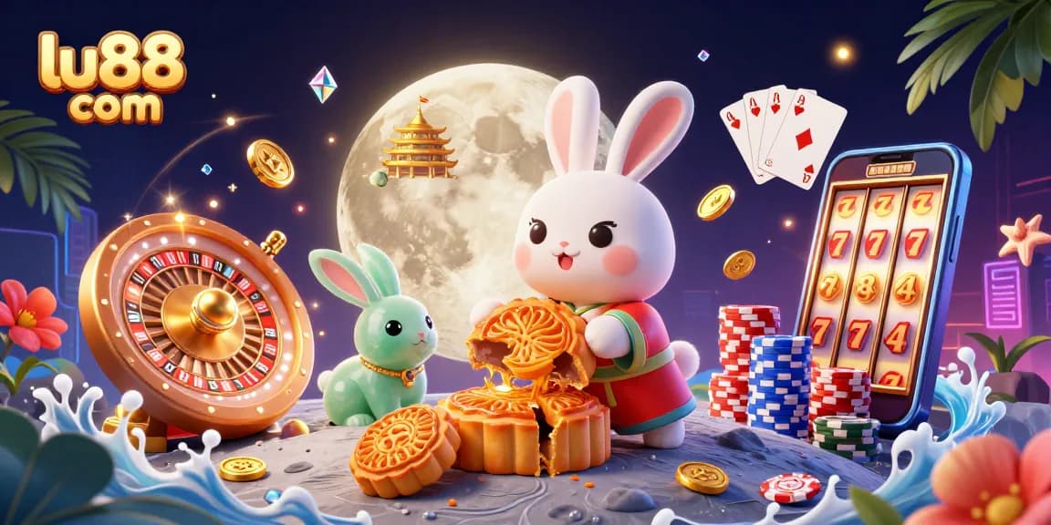 Experience thrill at lu88 com with 3D moon rabbits unveiling poker chip treasures.