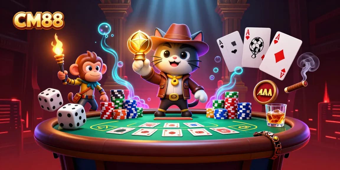 Engage in thrilling gameplay at CM88 with vibrant casino elements and dynamic characters.