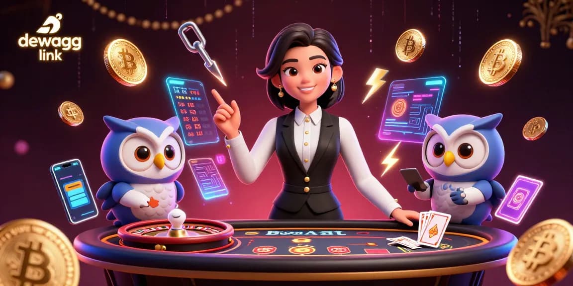 Experience the excitement of betting with dewagg link in this vibrant 3D casino illustration.