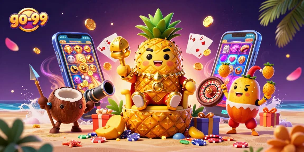 Engage in thrilling gameplay at go-99 with vibrant illustrations showcasing casino excitement and jackpots.