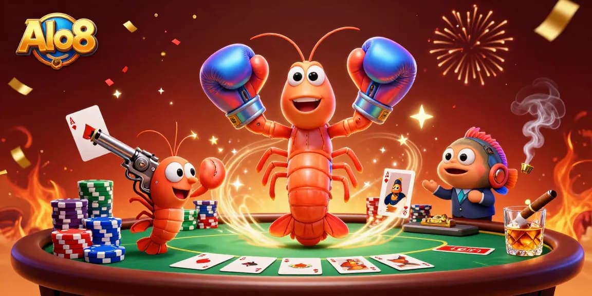 Alo8 offers an exciting gambling experience with vibrant poker elements and lively 3D characters in action.