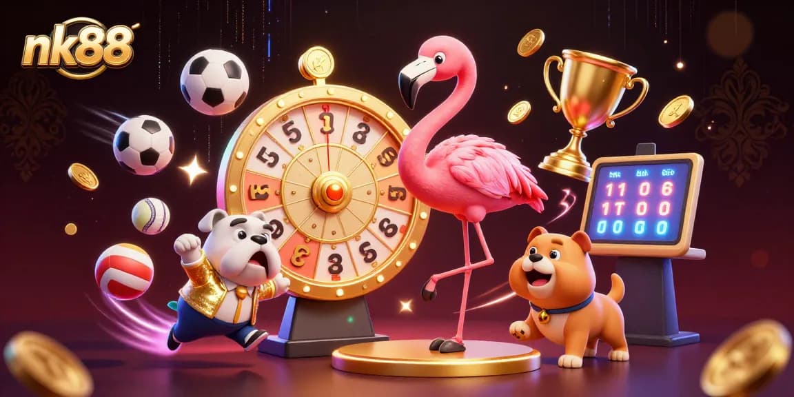 Experience exhilarating gaming action at nk88 with vibrant characters and dynamic casino elements