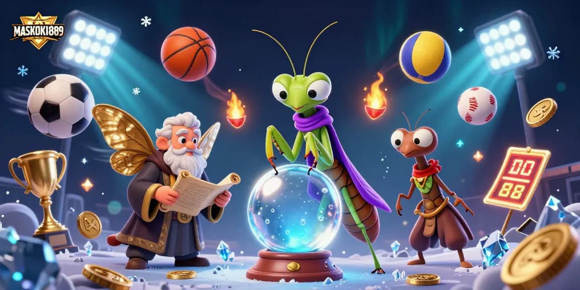 Engage in thrilling gameplay with MASKOKI889 as cartoon characters unveil fortune through sports betting.