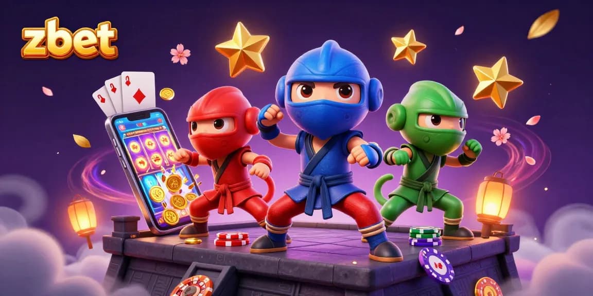 Experience thrilling gameplay with zbet as cartoon ninjas showcase dynamic gambling action and rich casino elements.