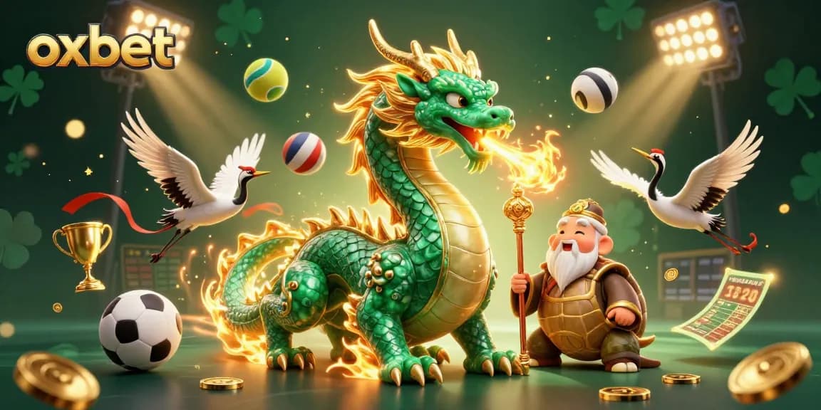 Experience exhilarating sports betting action with oxbet's jade dragon and lucky symbols.