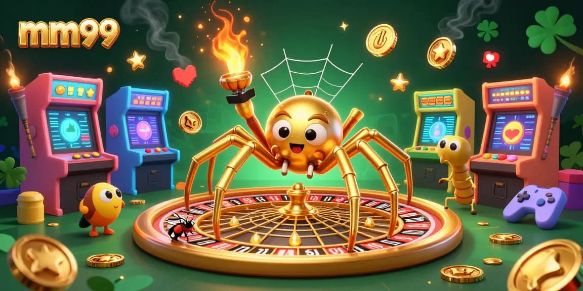 Bet on mm99 with a dynamic roulette wheel scene, featuring animated gaming characters.