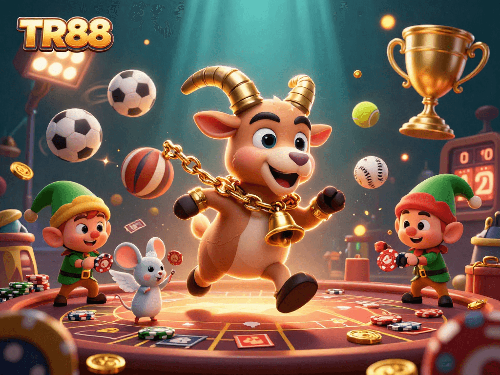 Engage with TR88, a festive casino experience with Krampus and mischievous gremlins stealing chips.