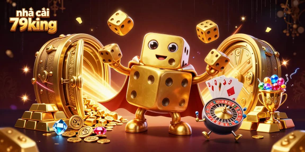 Experience the thrill at nhà cái 79king, featuring vibrant casino elements and dynamic characters.