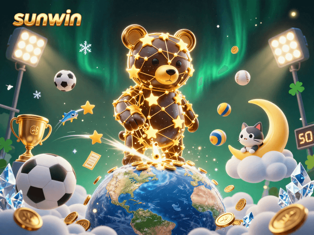 Experience winning strategies with sunwin in a dynamic 3D casino illustration full of excitement.