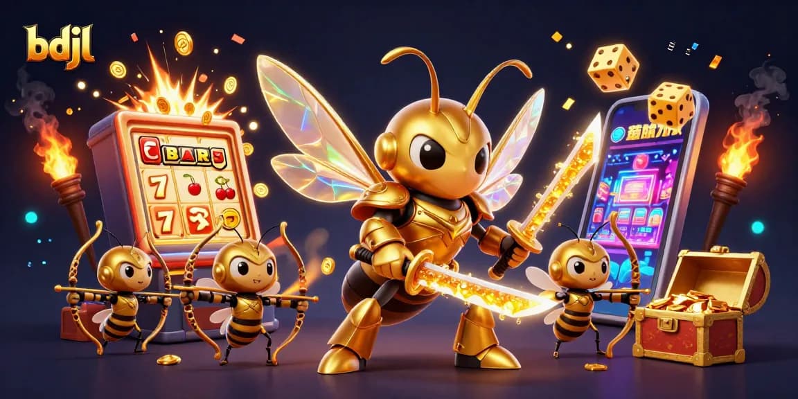 Engage with the bdjl slot extravaganza featuring a dynamic golden hornet and game elements.