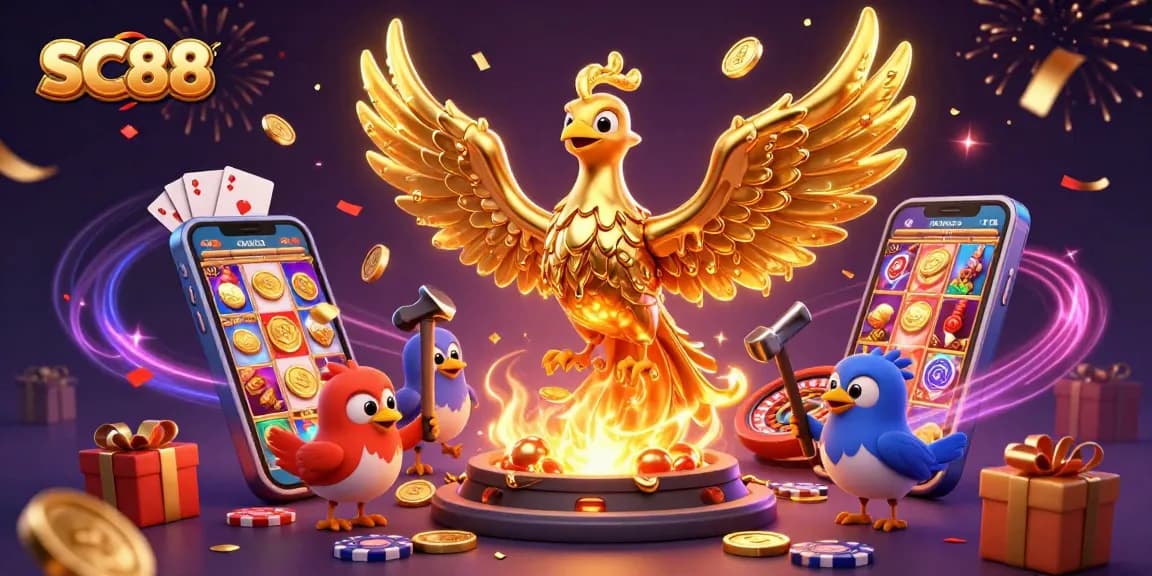 Engage with SC88 as you spin slot reels, collect golden coins, and enjoy vibrant casino action.
