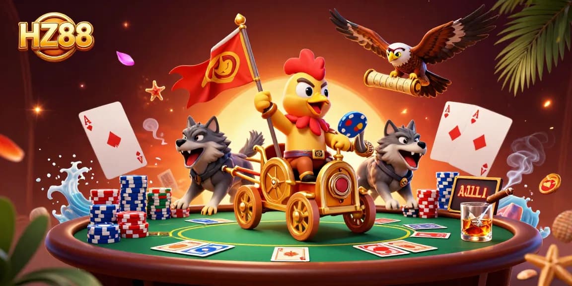 Engage with thrilling poker action at HZ88 featuring a dynamic casino scene.