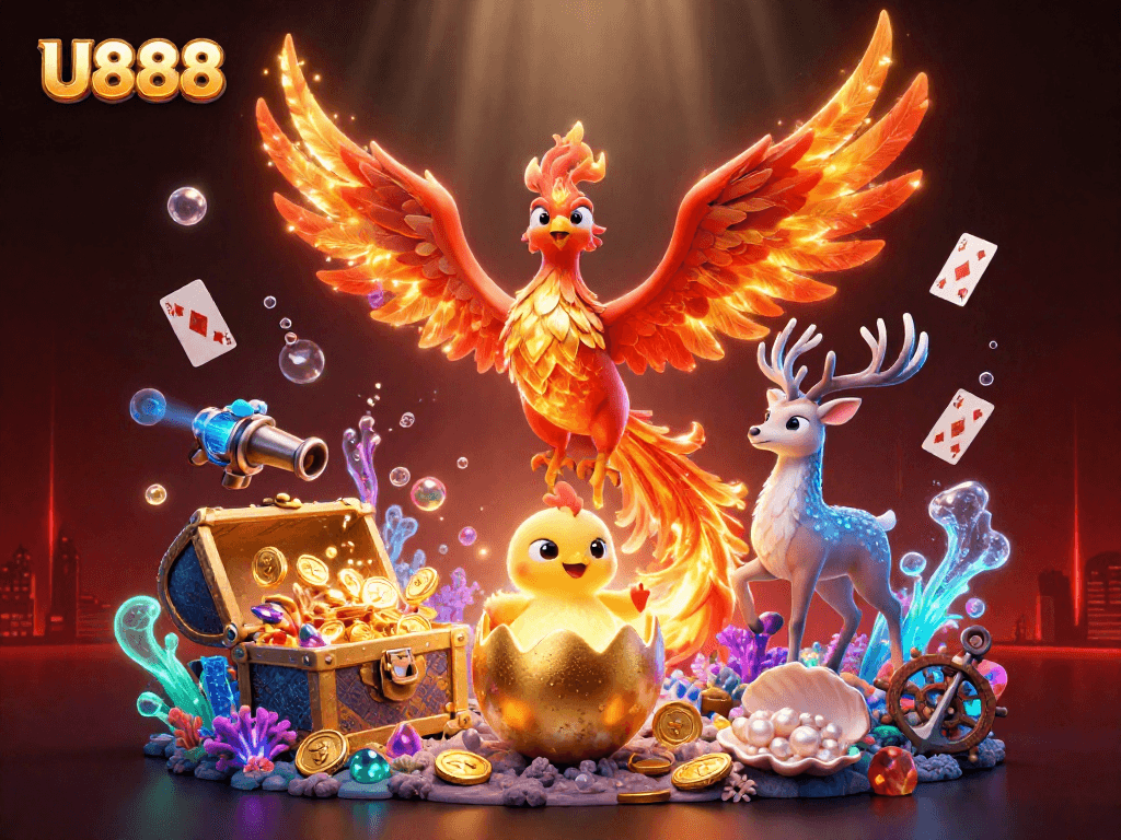 Engage with U888's vibrant 3D casino realm filled with dynamic gaming elements and enchanting characters.