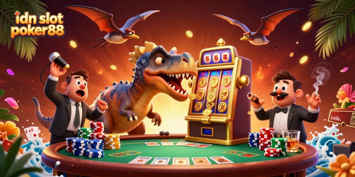 Experience thrilling wins with idn slot poker88 as dinosaur characters bring casino fun to life!