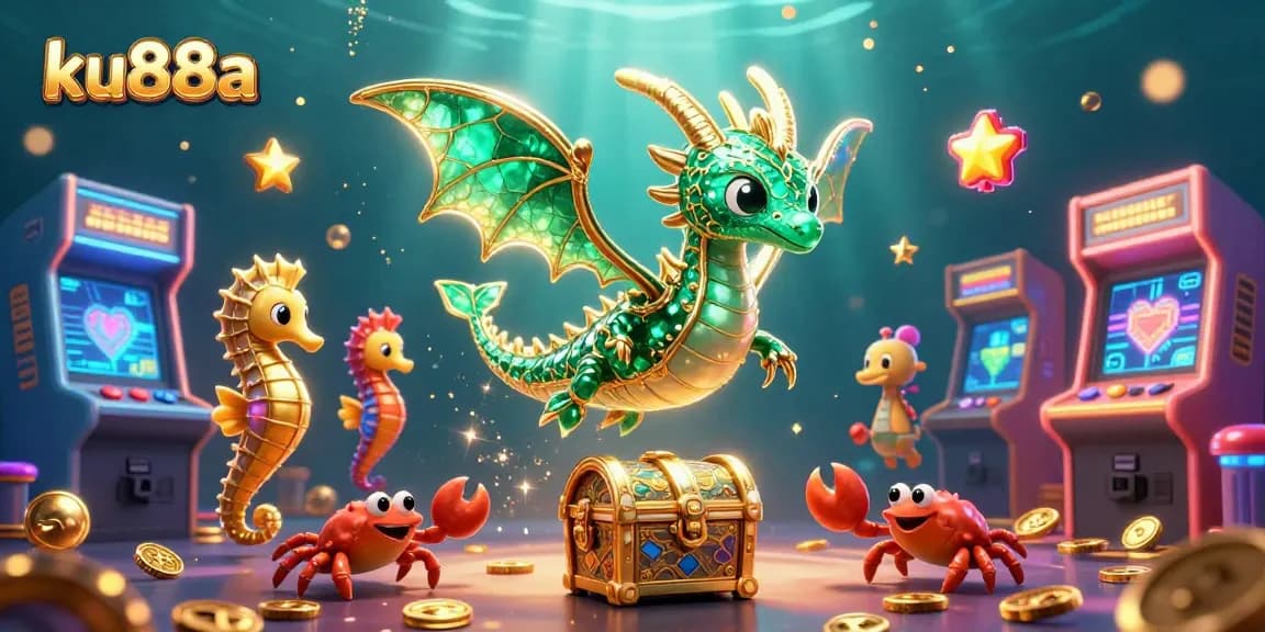 Engage with the creative sparkle of ku88a in this immersive 3D casino illustration.