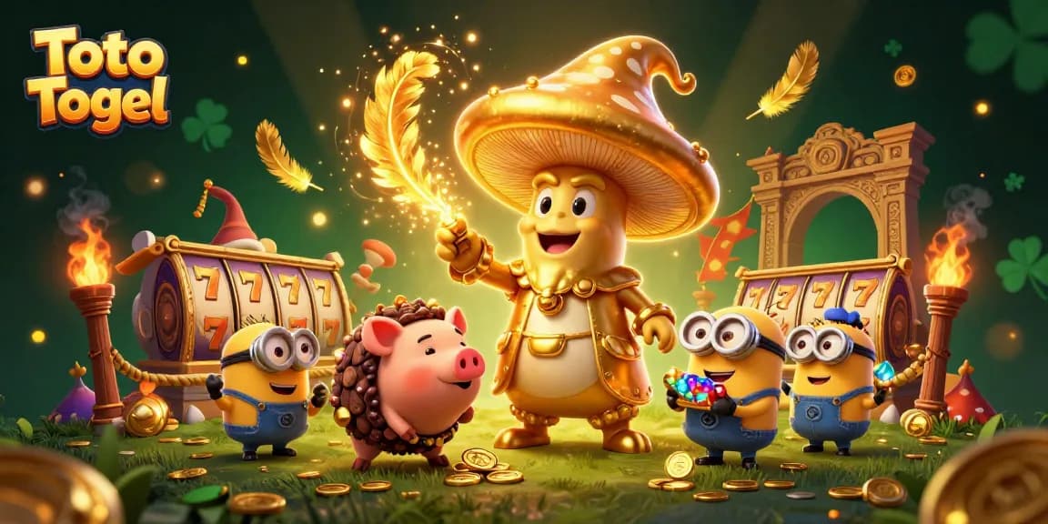 Experience winning with Toto Togel in a vibrant slot scene featuring magical characters and gold