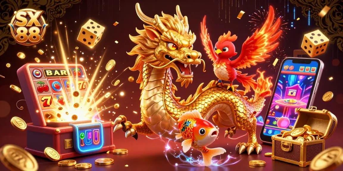 SX 88 showcases exciting winning moments with dynamic gaming elements and colorful visuals.