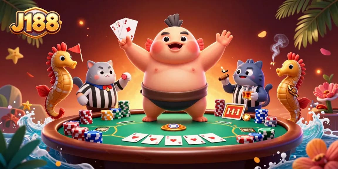 Experience thrilling poker action with J188 featuring a dynamic underwater casino scene.