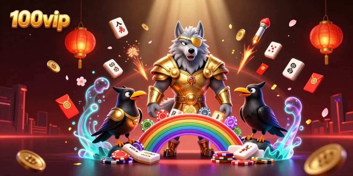 Experience the immersive world of 100vip with golden armor characters amidst vibrant casino elements.