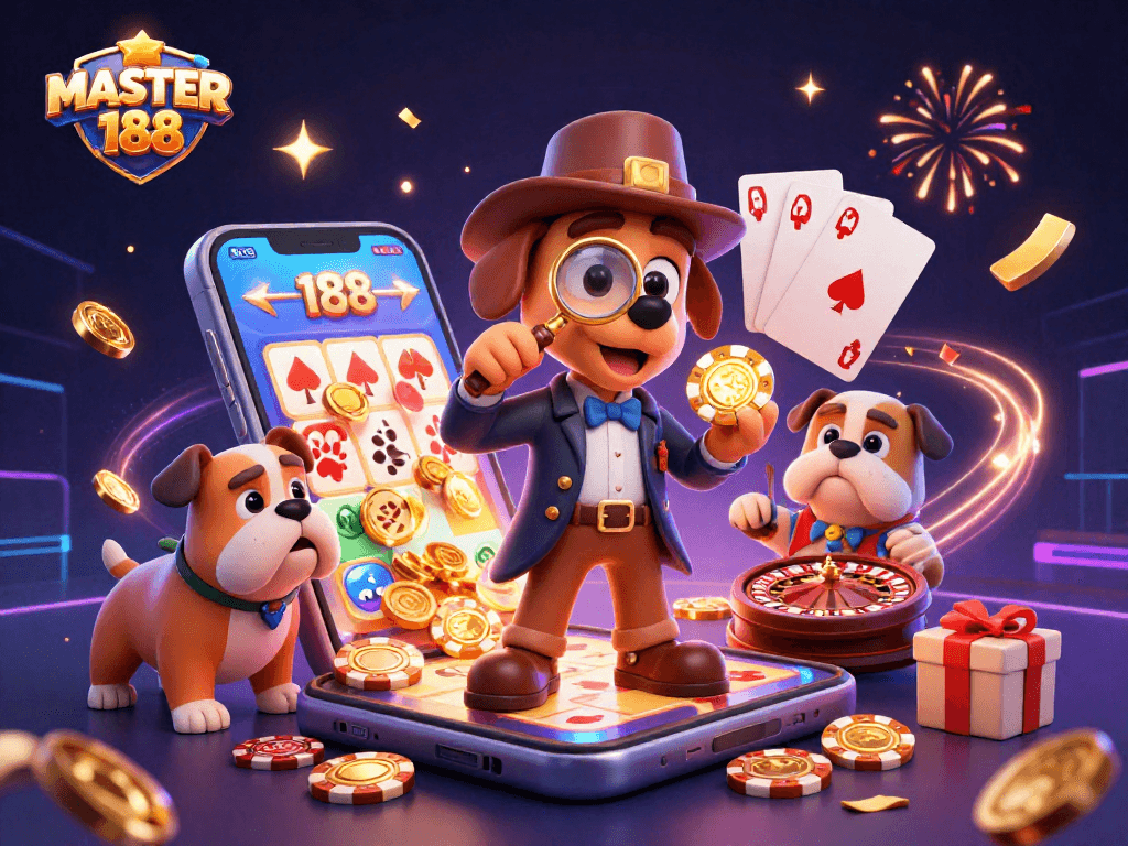 Experience MASTER188's thrilling lottery games with a detective duo uncovering rich clues.