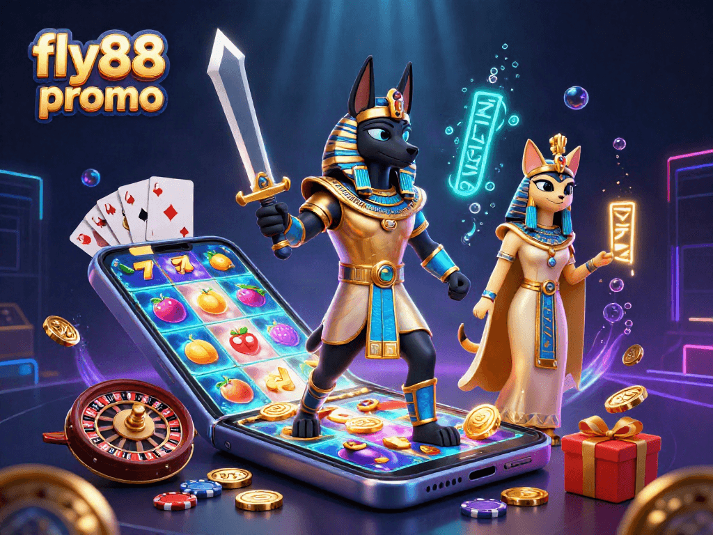 Engage with the fly88 promo through an exciting 3D casino adventure featuring iconic symbols and characters.