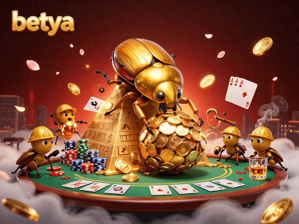 Engage with the thrilling world of betya as massive golden beetles navigate a casino pyramid.