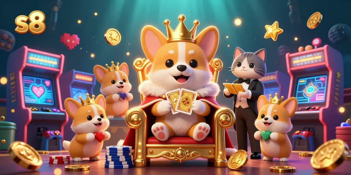 Enjoy thrilling casino games at S8 with a vibrant digital experience featuring fun characters.