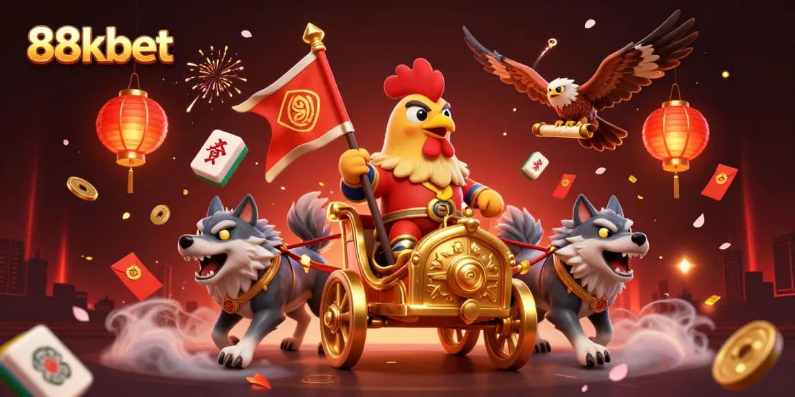 Experience thrilling gameplay at 88kbet with a dynamic golden war chariot scene.