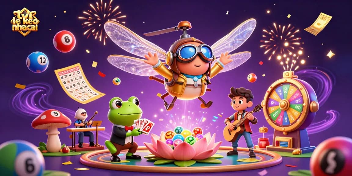 Engage in ty le keo nha cai strategies with vibrant dynamic scenes of casino elements and characters.