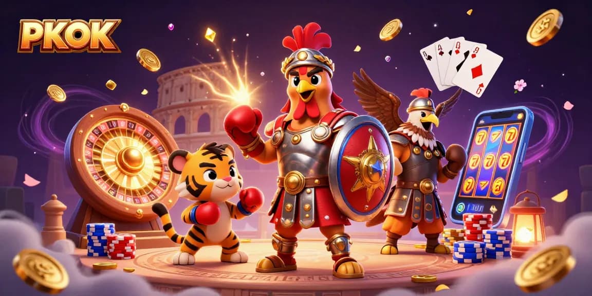 Experience thrilling casino action with PKOK's immersive gaming ambiance and vibrant visuals.