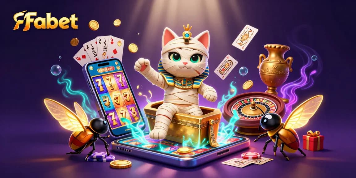 Experience thrilling gameplay with the Fabet Egyptian mummy cat in a vibrant casino