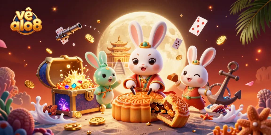 Engage with the vibrant world of về alo8 through poker chip-filled lunar mooncake scenes and colorful underwater treasures.