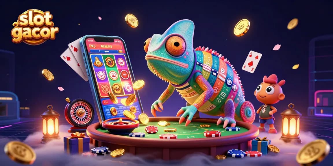 Experience slot gacor excitement in a vibrant scene with golden coins and dynamic game elements thriving.