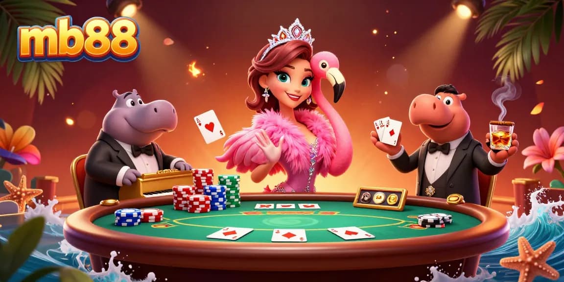Khám Phá Sòng Bạc MB88 Với Ca Sĩ Flamingo 3D Trong Bộ Lông Hồng Và Hippo Chơi Nhạc Táo Bạo.