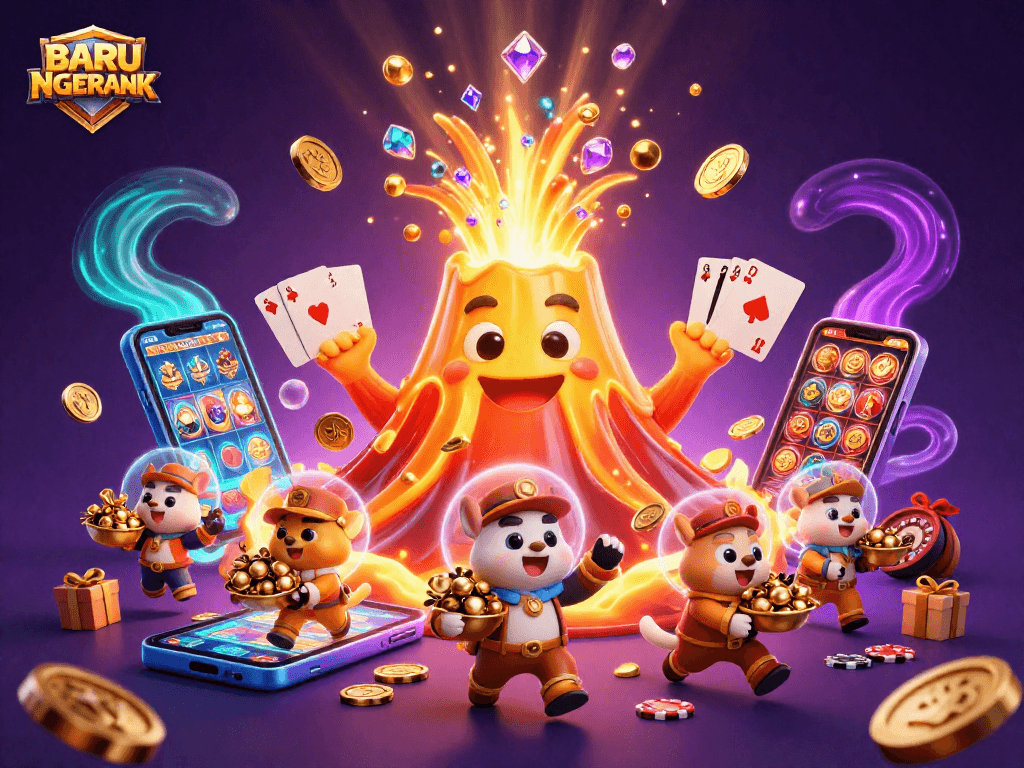 Engage in thrilling gaming with BARU NGERANK featuring vibrant riches from a golden volcano!