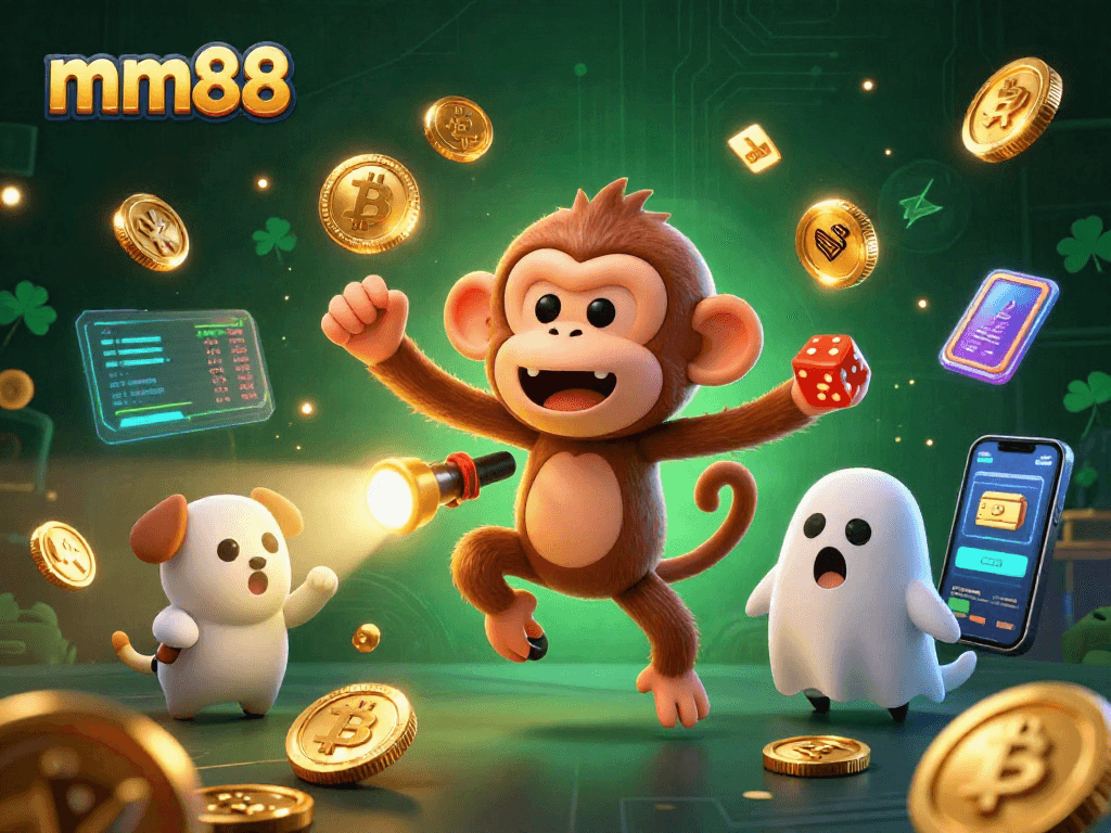 Engage in the lively world of mm88 as a mischievous poltergeist monkey juggles casino treasures.