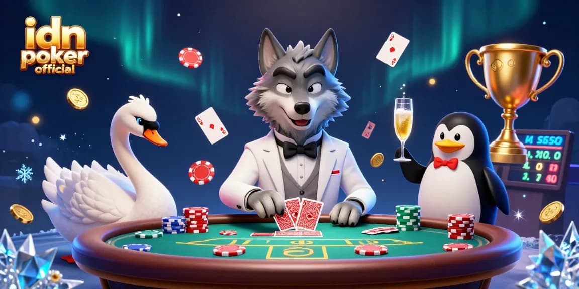 Permainan poker menakjubkan di idn poker official dengan karakter kartun yang menarik.