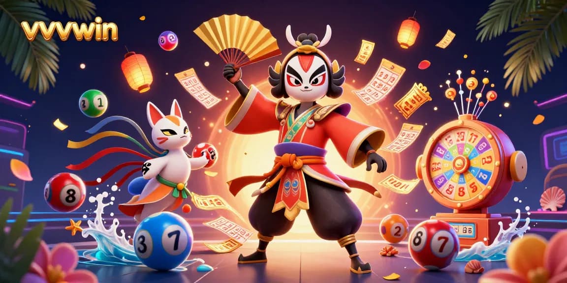 Experience thrilling action with vvvwin's vibrant lottery scene showcasing excitement and winning potential.