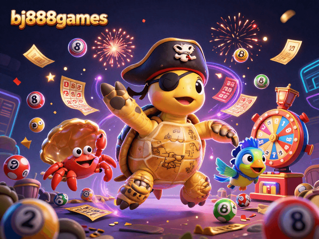 Experience exciting gaming adventures with bj888games featuring vibrant 3D characters and lively casino elements.