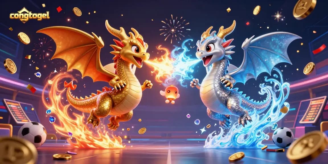 Engage with congtogel in a vibrant 3D scene featuring dragons and betting elements to enhance your game experience.