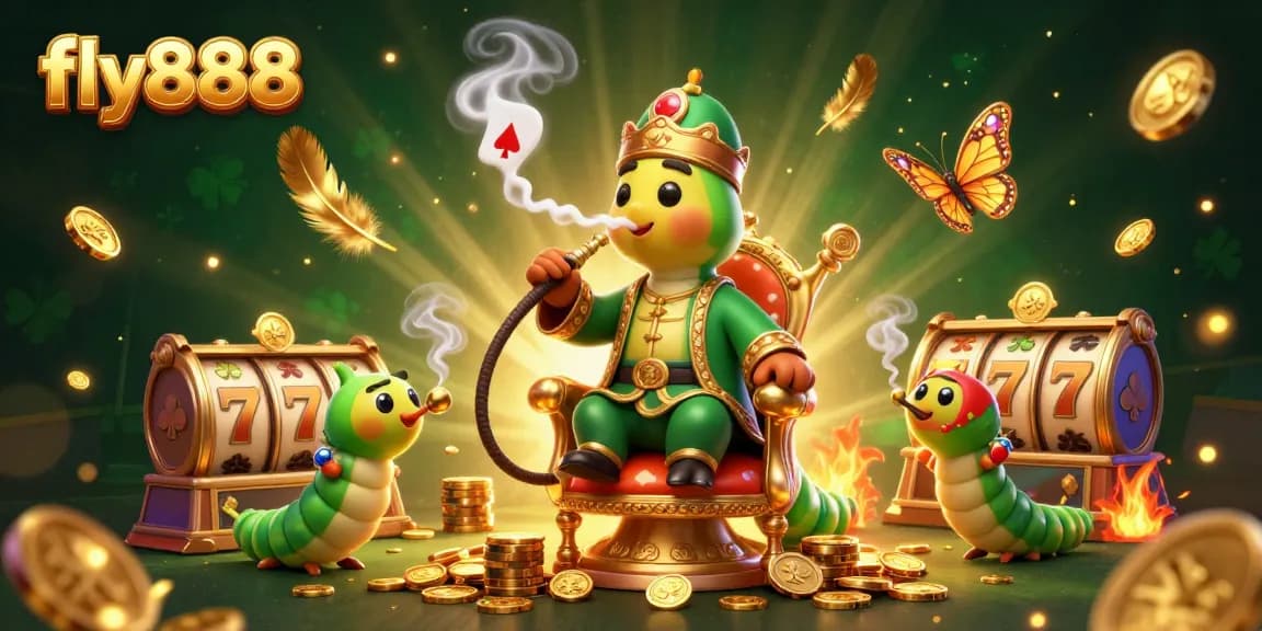 Experience fly888 excitement with dynamic casino-themed illustration showcasing vibrant gaming elements.