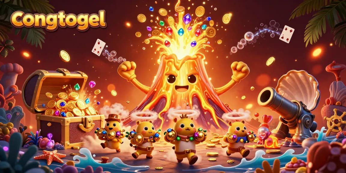 Experience the thrill of congtogel with explosive treasures and adventure in a vibrant 3D scene.