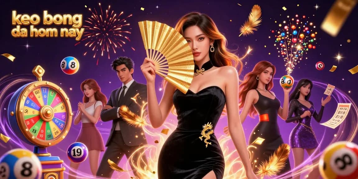 Engage with keo bong da hom nay as vibrant lottery balls dance amidst a dynamic casino atmosphere.