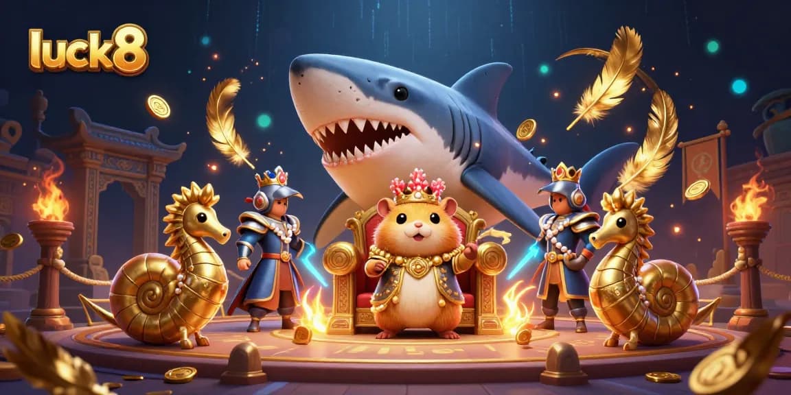 Experience the thrill of luck8 as the golden hamster king claims victory in a vibrant casino environment.