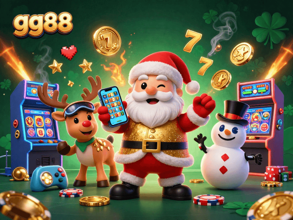 Experience the thrilling gg88 action with Santa and friends at a vibrant casino jackpot