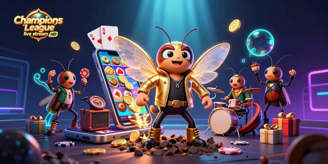 Stream Champions League live in HD with vibrant 3D characters and dynamic gambling elements.