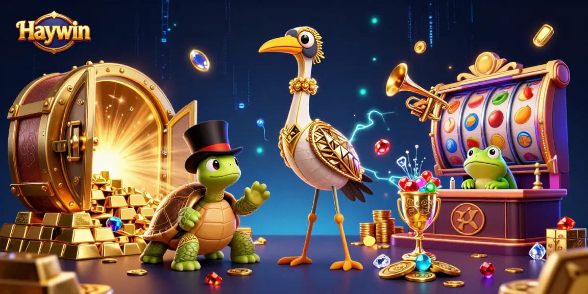 Win big with Haywin and experience exciting slot adventures in this vibrant casino-themed illustration.