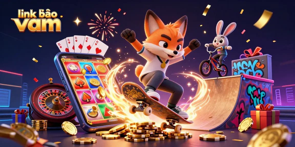 Experience thrilling gameplay with link vào vmax in this vibrant casino-inspired scene.