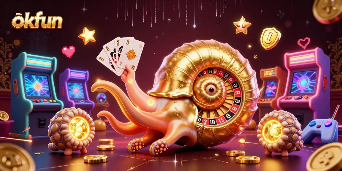 Engage with the vibrant world of okfun as a giant nautilus roulette wheel spins alongside golden ammonite companions in an exhilarating gaming scene.