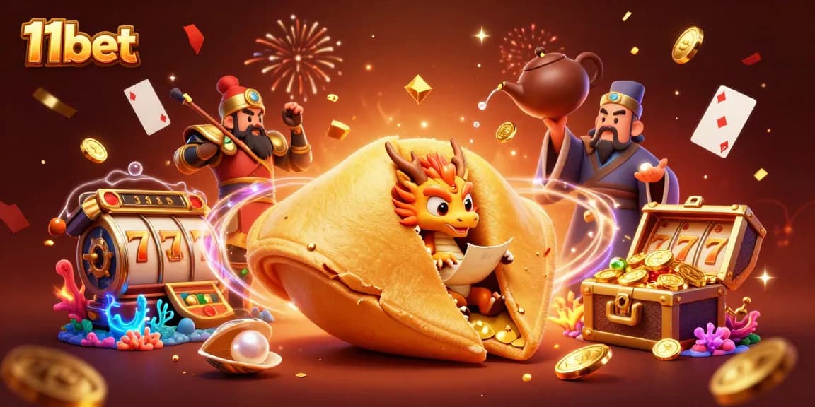 Experience the thrill of winning at 11bet with energetic casino elements and vibrant characters.